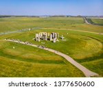 Aerial View Of Stonehenge In...