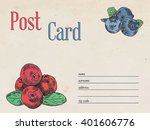 berries post card on vintage... | Shutterstock .eps vector #401606776