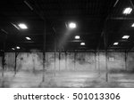 Abandoned Warehouse. Black And...