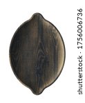 lemon shaped old wooden plate | Shutterstock . vector #1756006736