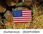 American Flag In A Bed Of Straw ...