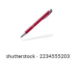 Red pen flying isolated on...