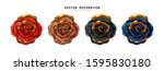 flower rose  buds set isolated... | Shutterstock .eps vector #1595830180