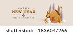 happy new year. christmas trees ... | Shutterstock .eps vector #1836047266