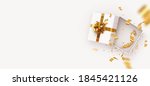 empty open gift box template.... | Shutterstock .eps vector #1845421126