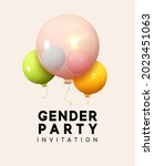 gender party. realistic helium... | Shutterstock .eps vector #2023451063
