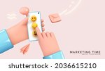 social media concept. marketing ... | Shutterstock .eps vector #2036615210