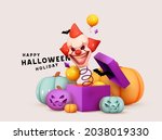 halloween holiday design. scary ... | Shutterstock .eps vector #2038019330