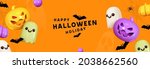 halloween horizontal banner ... | Shutterstock .eps vector #2038662560