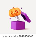 happy halloween. orange... | Shutterstock .eps vector #2040358646