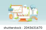 business data analysis. stock... | Shutterstock .eps vector #2043631670