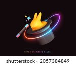 magic hat of conjurer with... | Shutterstock .eps vector #2057384849
