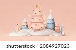 christmas trees in snow drifts... | Shutterstock .eps vector #2084927023