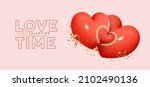 valentine's day. red pair of... | Shutterstock .eps vector #2102490136