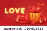 valentines day background. red... | Shutterstock .eps vector #2104825616