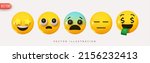 set icon smile emoji. realistic ... | Shutterstock .eps vector #2156232413