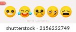 set icon smile emoji. realistic ... | Shutterstock .eps vector #2156232749