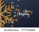 christmas background with... | Shutterstock . vector #777742000