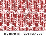 A Wavy Red And White Pattern...