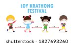 loy krathong festival for new... | Shutterstock .eps vector #1827693260