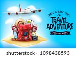 3d realistic travel items like... | Shutterstock .eps vector #1098438593