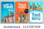 travel poster set vector... | Shutterstock .eps vector #1117357439