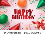 happy birthday text vector... | Shutterstock .eps vector #1417806953
