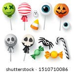 Halloween Candy Vector Set For...