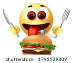 emoji eating hamburger... | Shutterstock .eps vector #1793539309