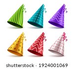 birthday hat vector set design. ... | Shutterstock .eps vector #1924001069