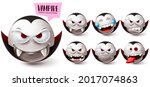 emoji vampire emoji vector set. ... | Shutterstock .eps vector #2017074863