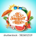 summer time vector banner... | Shutterstock .eps vector #582601519