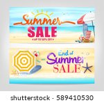 summer sale banners on isolated ... | Shutterstock .eps vector #589410530