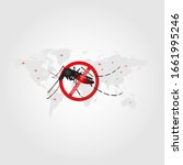 mosquito vector with world map... | Shutterstock .eps vector #1661995246