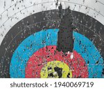 Archery target close up with...