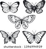 vector set of contour stylized... | Shutterstock .eps vector #1396994939