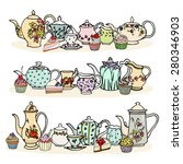 Tea Time Illustration. Vector...