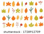 set of colorful autumn leaves... | Shutterstock .eps vector #1728912709