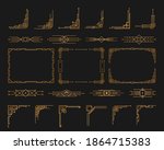 golden geometric template in... | Shutterstock .eps vector #1864715383
