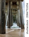 Large Wooden Pier With Crashing ...