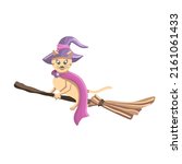the magic cat is flying on a... | Shutterstock .eps vector #2161061433