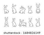 Bunny Outline Vector Set ...