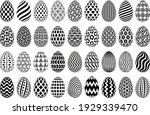 black and white easter egg... | Shutterstock .eps vector #1929339470