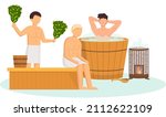sauna and steam room. set of... | Shutterstock .eps vector #2112622109
