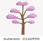 full bloom pink sakura tree ... | Shutterstock .eps vector #2112639590