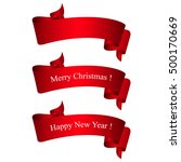 red ribbons isolated on white... | Shutterstock .eps vector #500170669