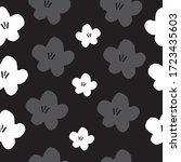 Seamless floral pattern. Stylish repeating texture. Repeating vector texture with leaves. Monochrome. Scandanvian.