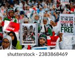 Small photo of KUALA LUMPUR, MALAYSIA - OCTOBER 24, 2023: Pro Palestine Protest at Malaysia Bukit Jalil Axiata Arena, after Israel Launched A Counter Offensive Into Gaza.