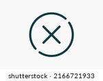 x or deny icon. cross symbol.... | Shutterstock .eps vector #2166721933