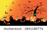jack o lantern at the graveyard.... | Shutterstock .eps vector #1841180776